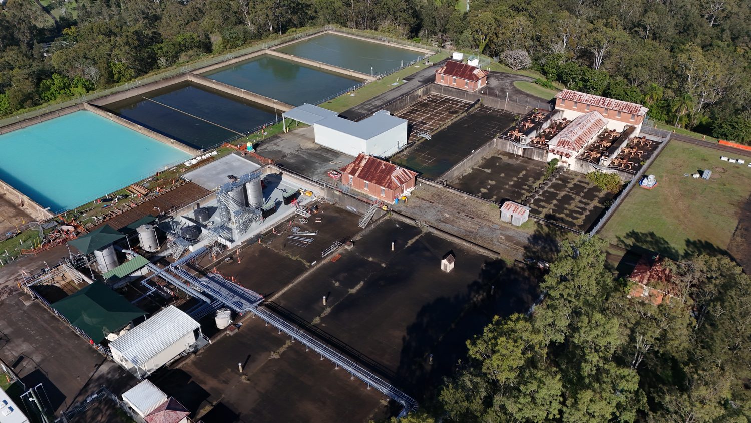 Aerial view across the Holts Hill site works