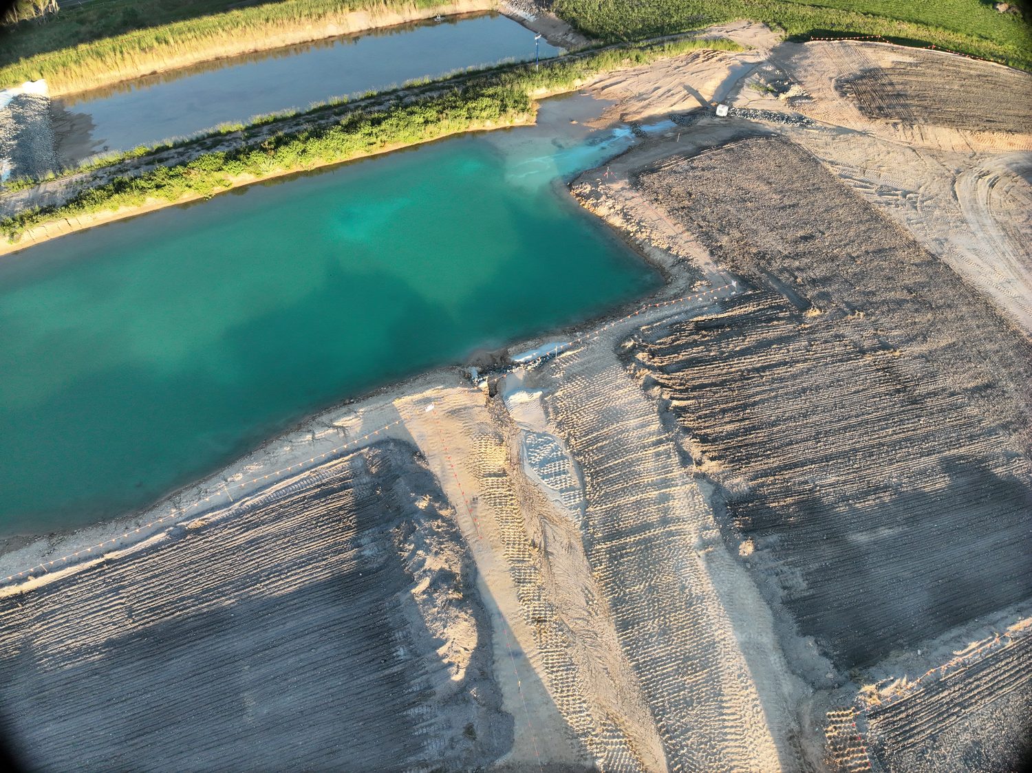 Aerial drone view of a Redland Bay development site during an RTK topographic survey