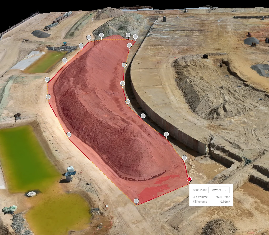 Stockpile volumetric survey output, Redland Bay Queensland